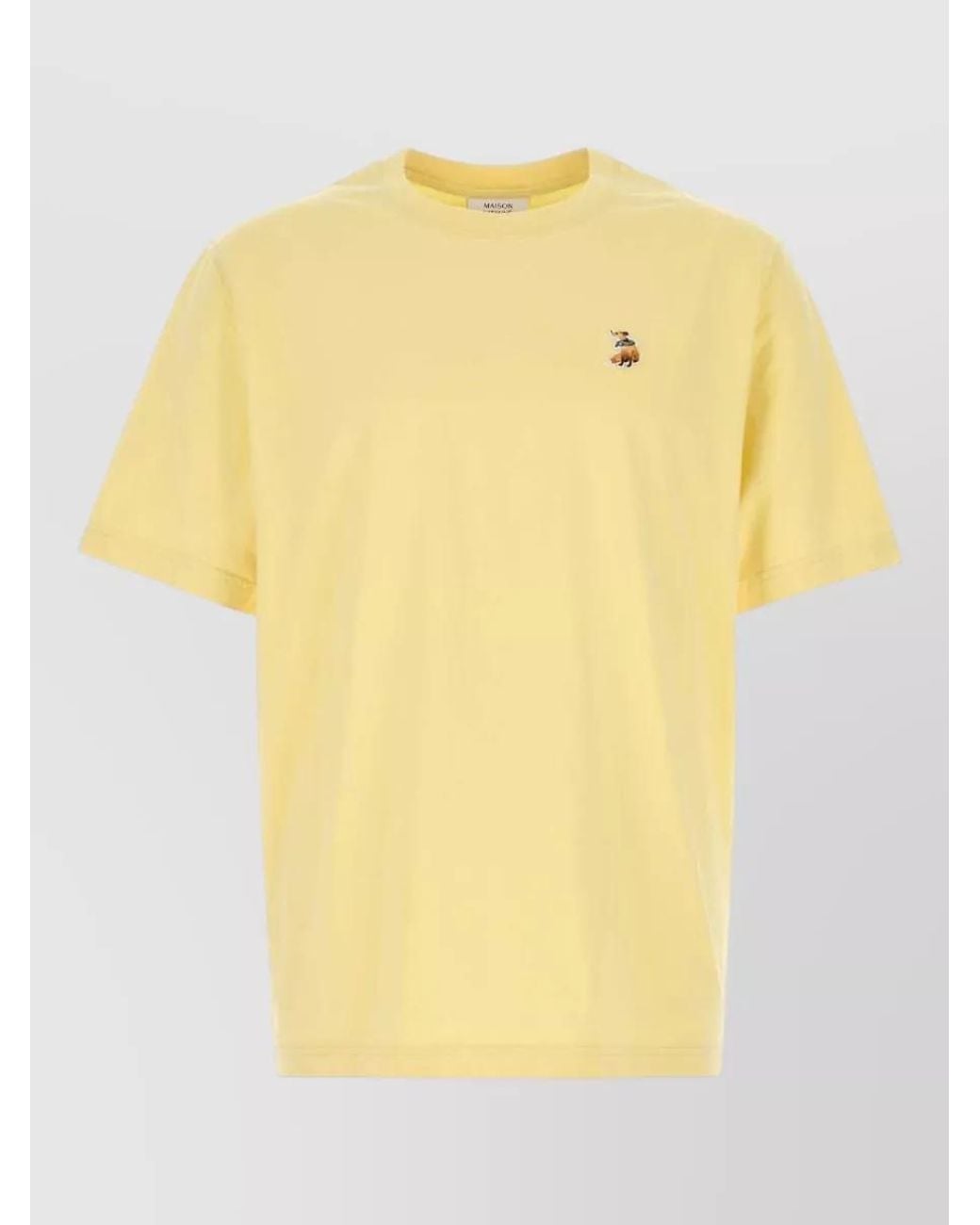 Maison Kitsuné Yellow Cotton T-Shirt for men