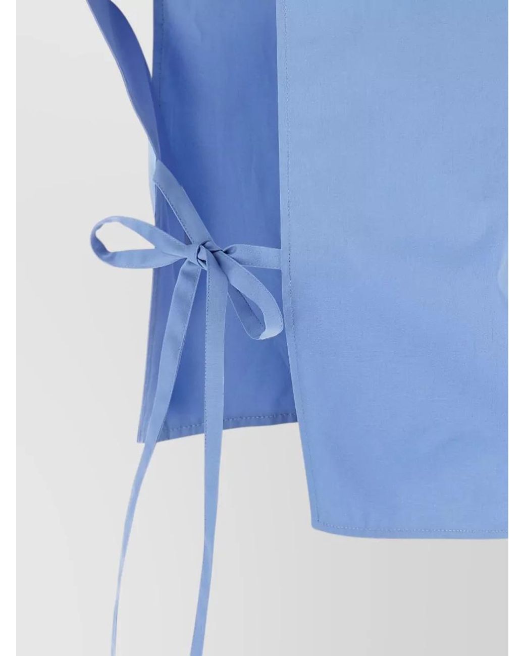 Miu Miu Blue Cotton Sleeveless Poplin Shirt