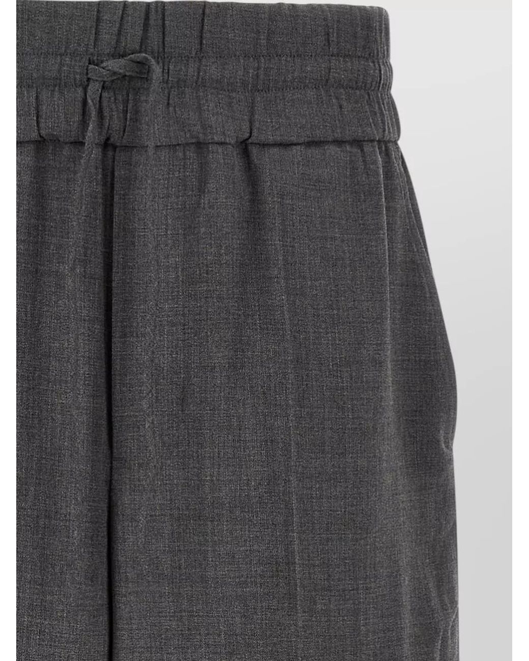 AMI Gray Virgin Wool Relaxed-Fit Trousers for men