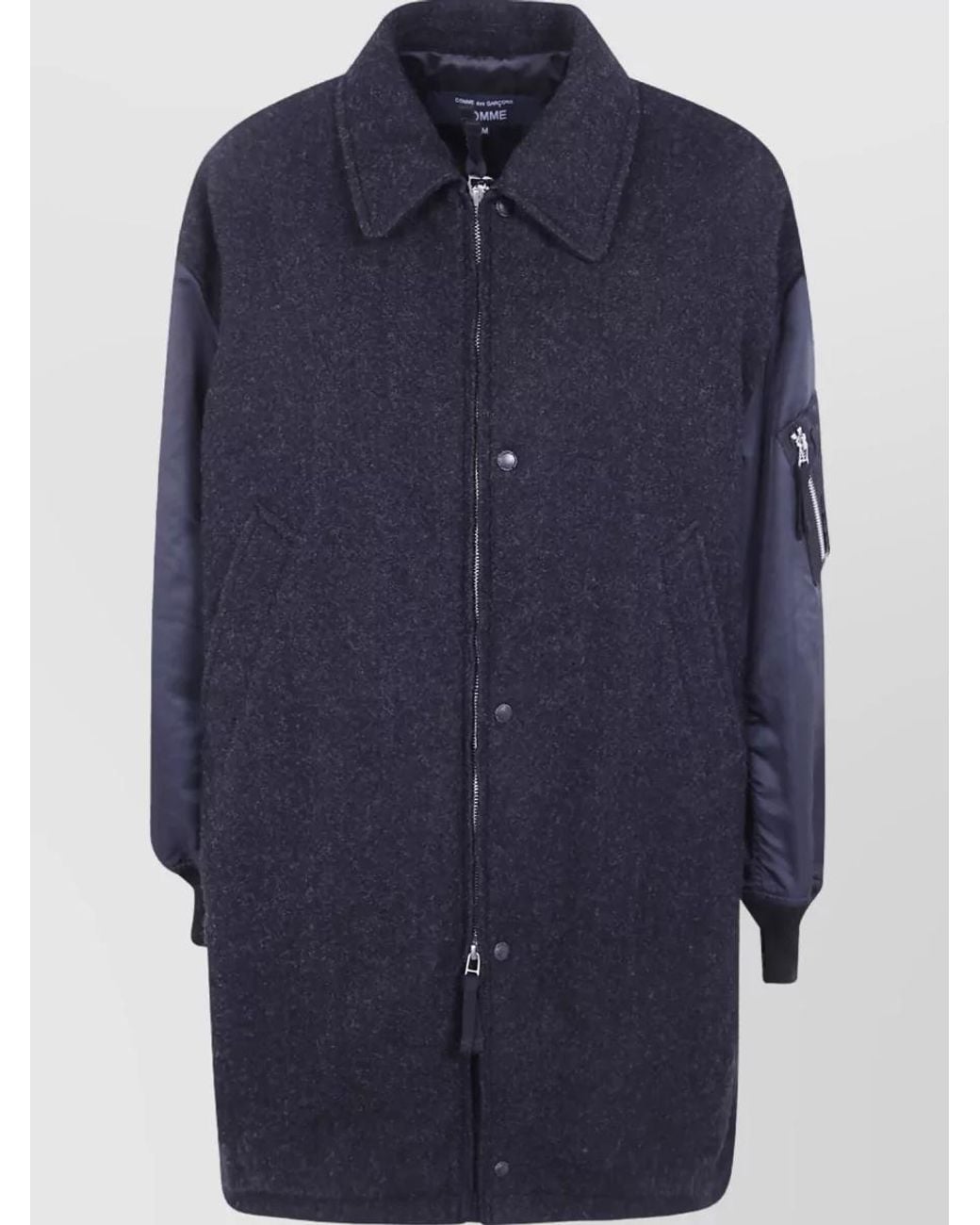Comme des Garçons Blue Wool Bomber Jacket for men