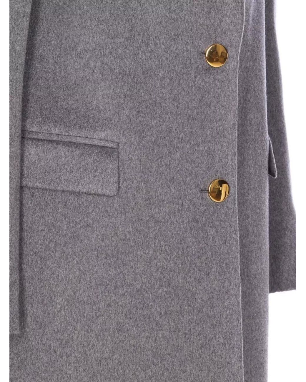 Tagliatore Gray Cashmere Single Breasted Coat