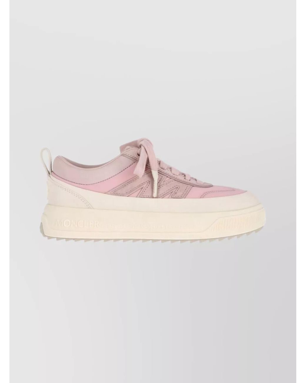Moncler Pink Leather Low Top Sneakers