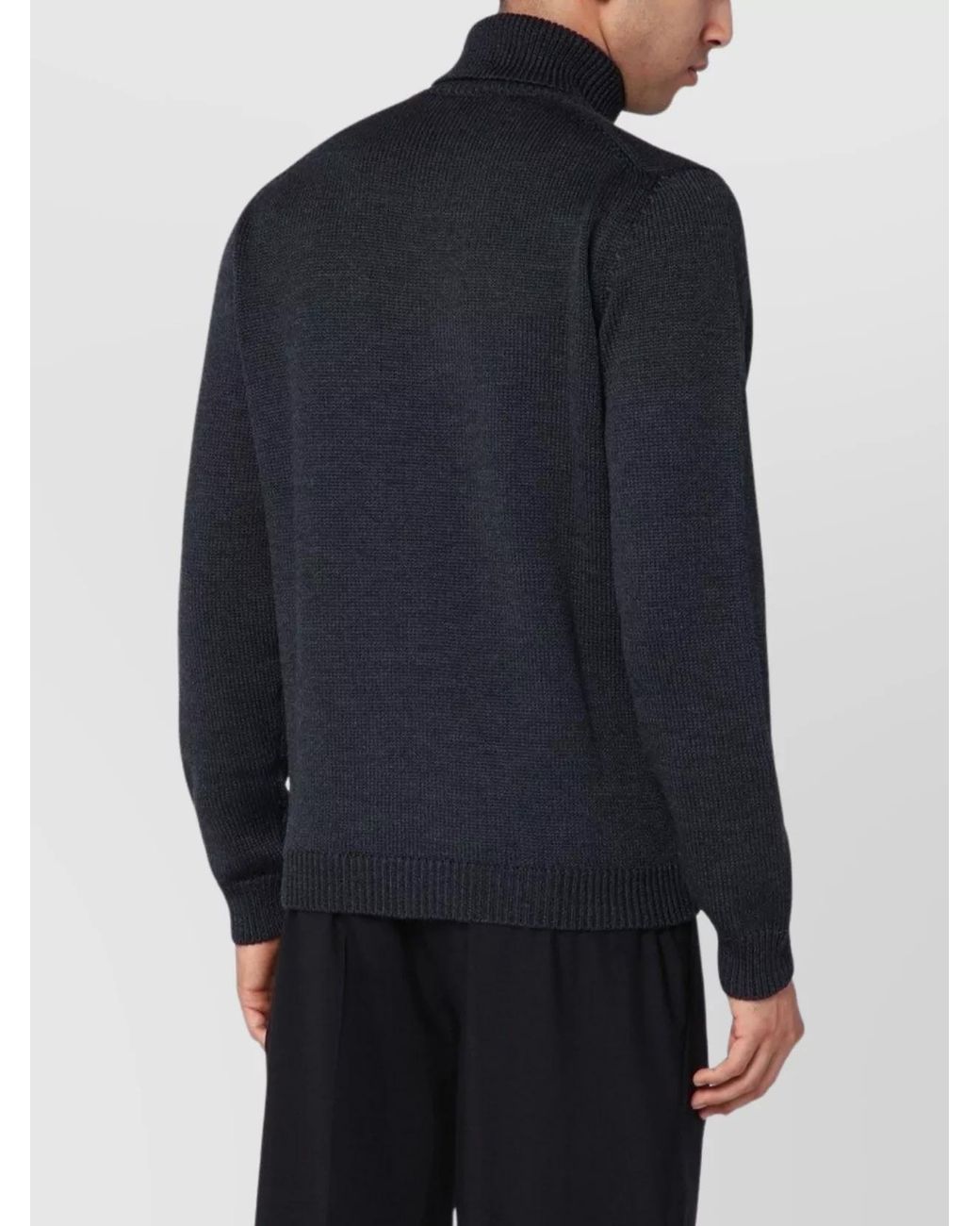 Roberto Collina Blue Wool Turtleneck Sweater for men