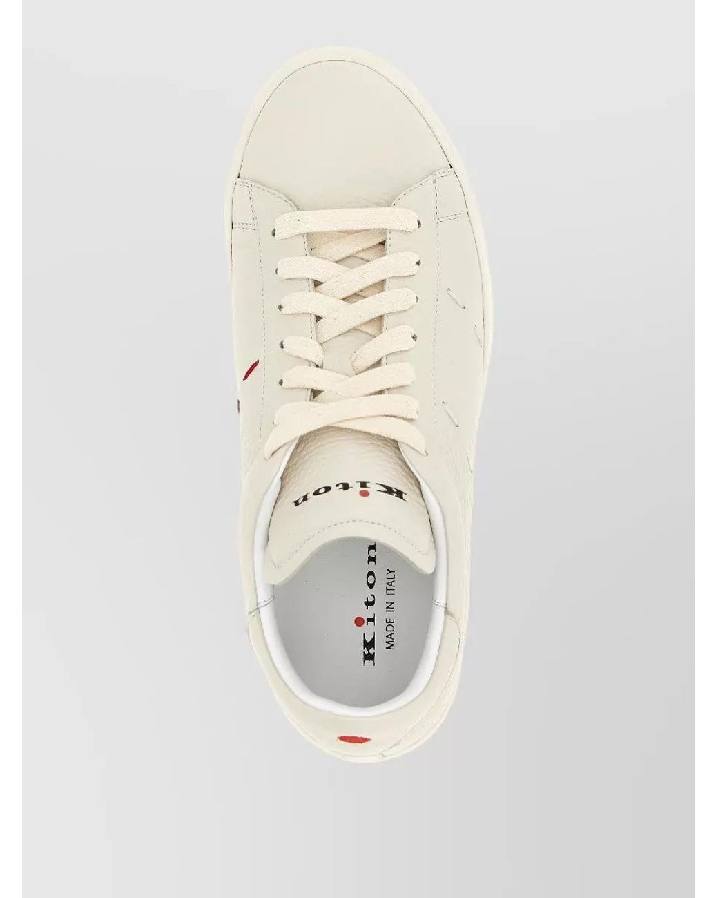 Kiton Natural Deer Leather Low-Top Sneakers for men