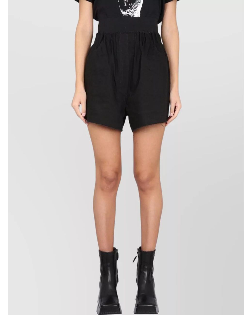 Raf Simons Black Denim Bermuda Shorts