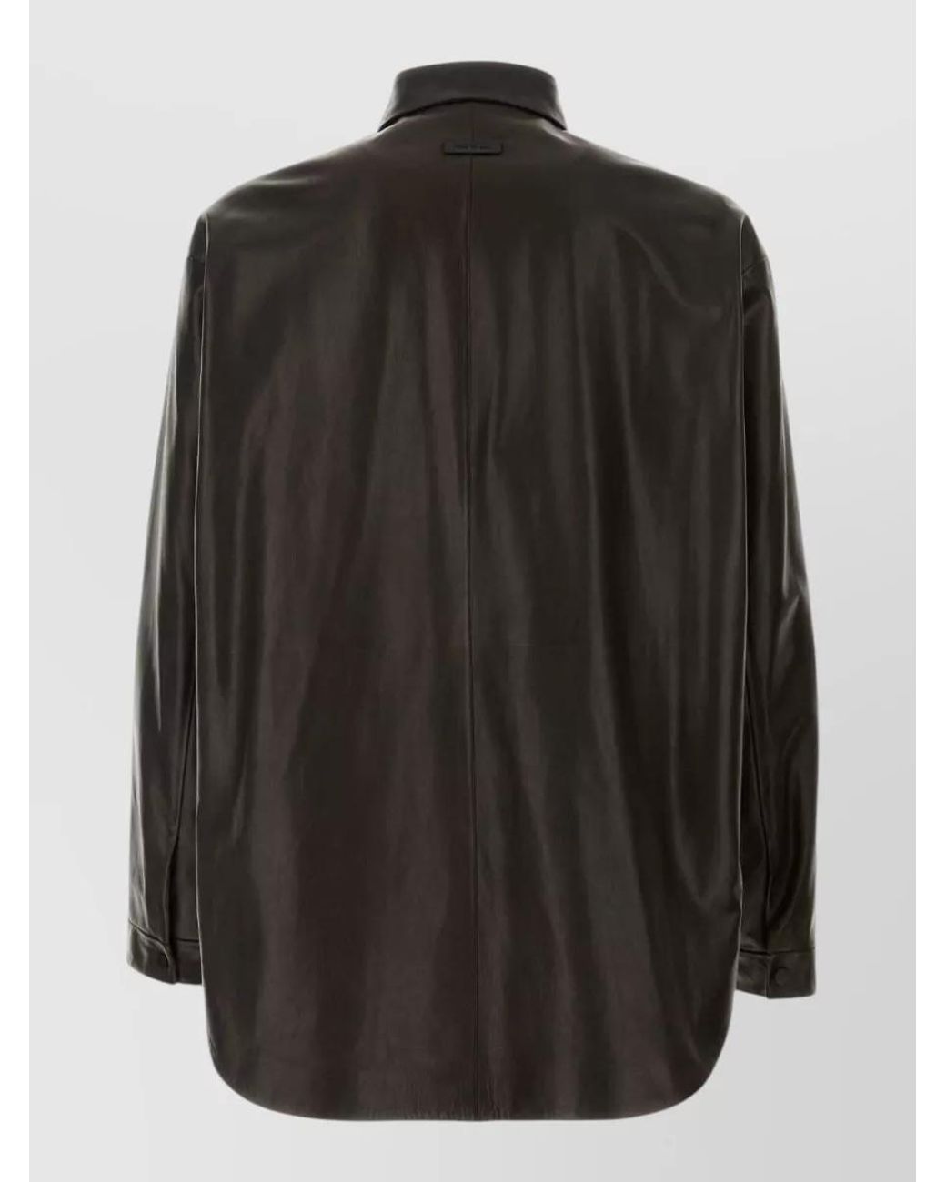Fear Of God Black Leather Oversized Shirt Jacket for men
