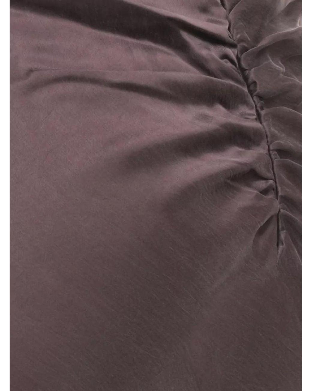 ANDAMANE Brown Silk Midi Skirt
