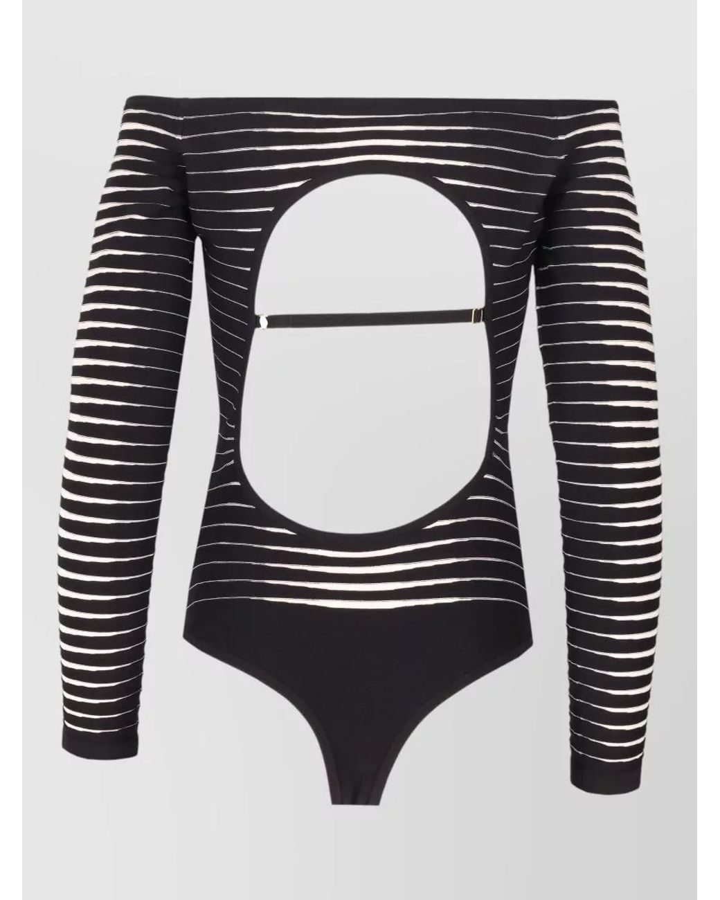 Elisabetta Franchi Black Jacquard Zebra Knit Bodysuit