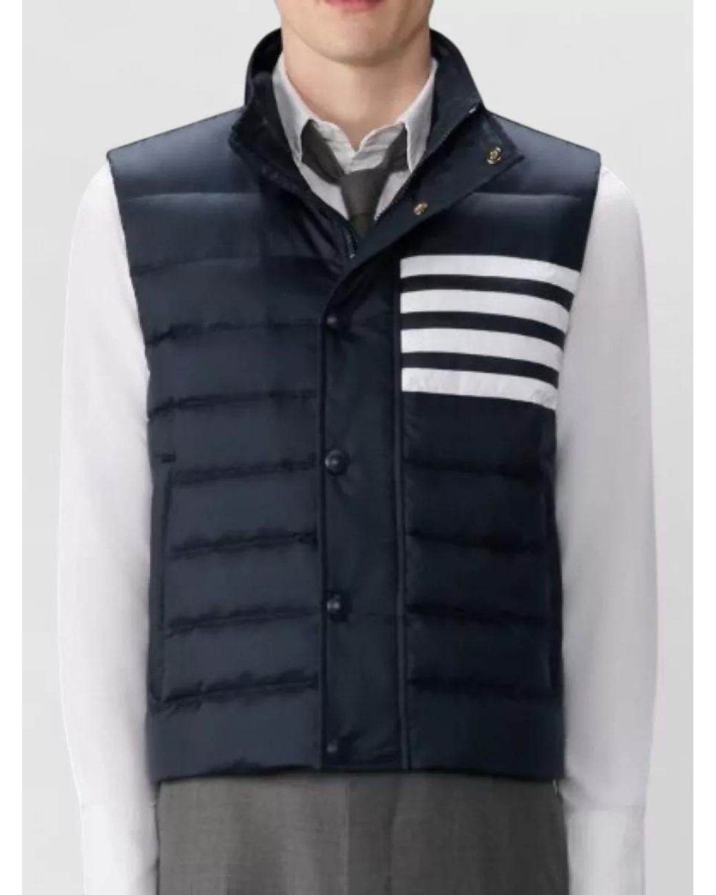 Thom Browne Blue Down Puffer Vest for men