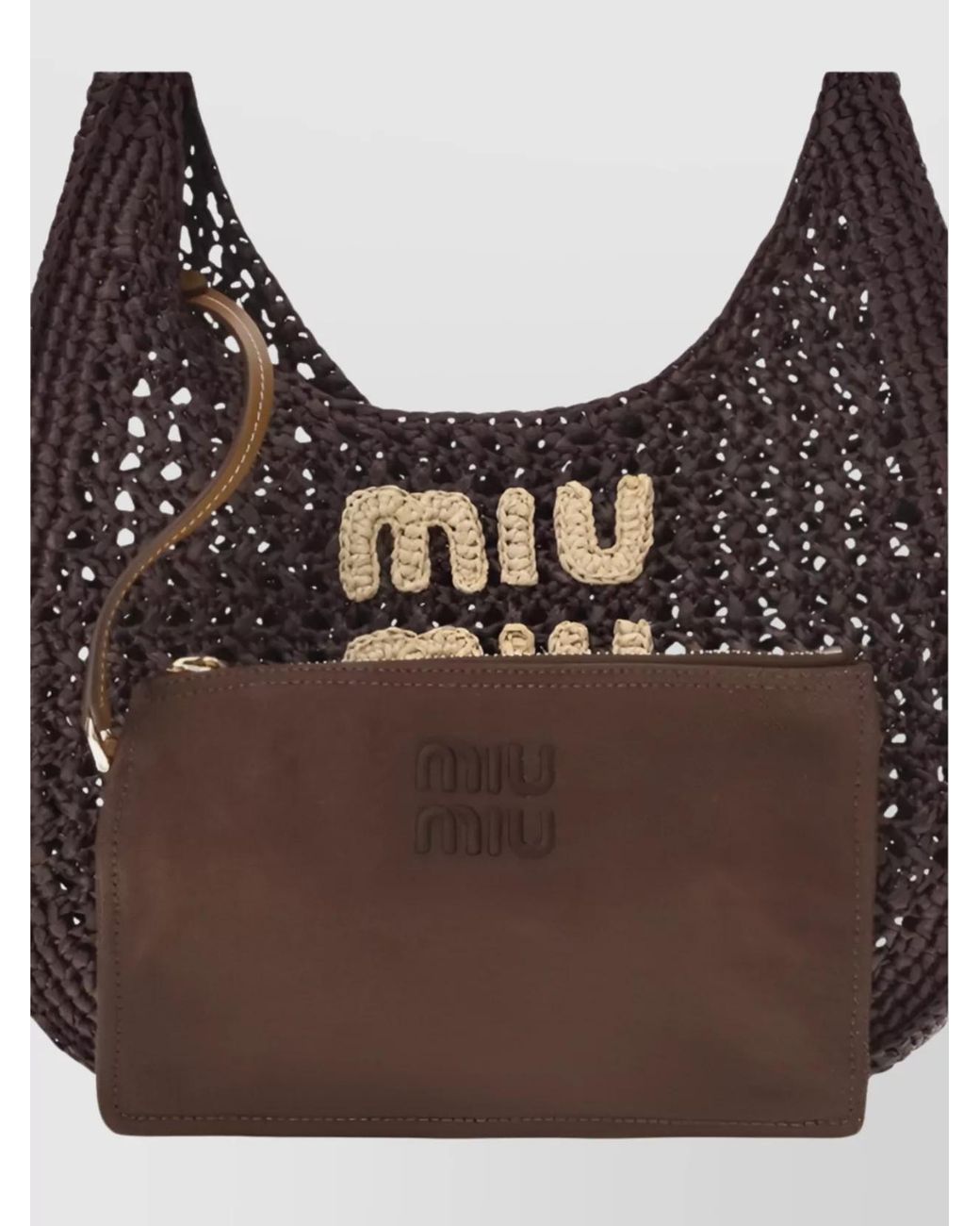 Miu Miu Black Pocket Crochet Shoulder Bag