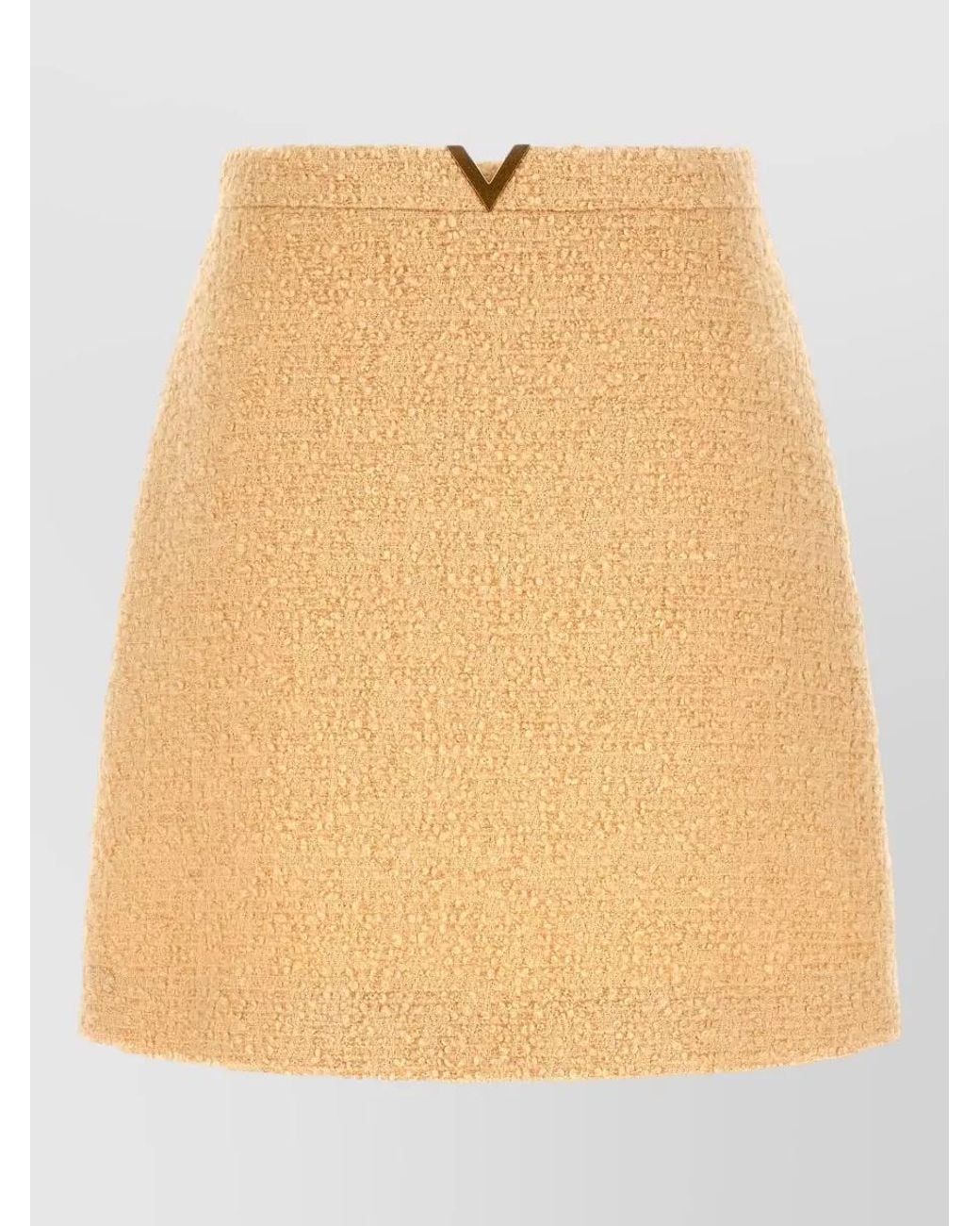 Valentino Garavani Natural Virgin Wool A-Line Skirt