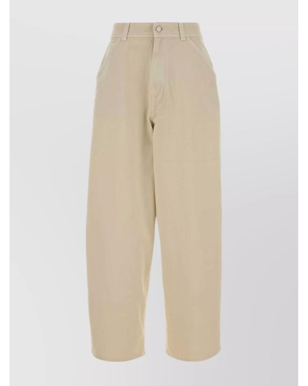 Lemaire Natural Cotton Wide-Leg Cropped Trousers