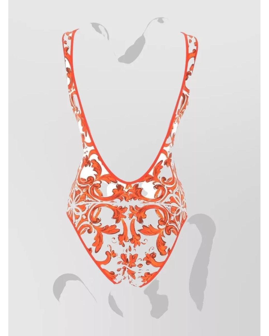 Dolce & Gabbana Red Printed Bodysuit
