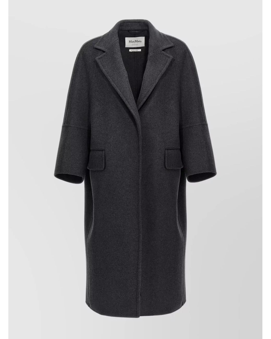 Max Mara Black Cashmere Blend Single Breasted Coat