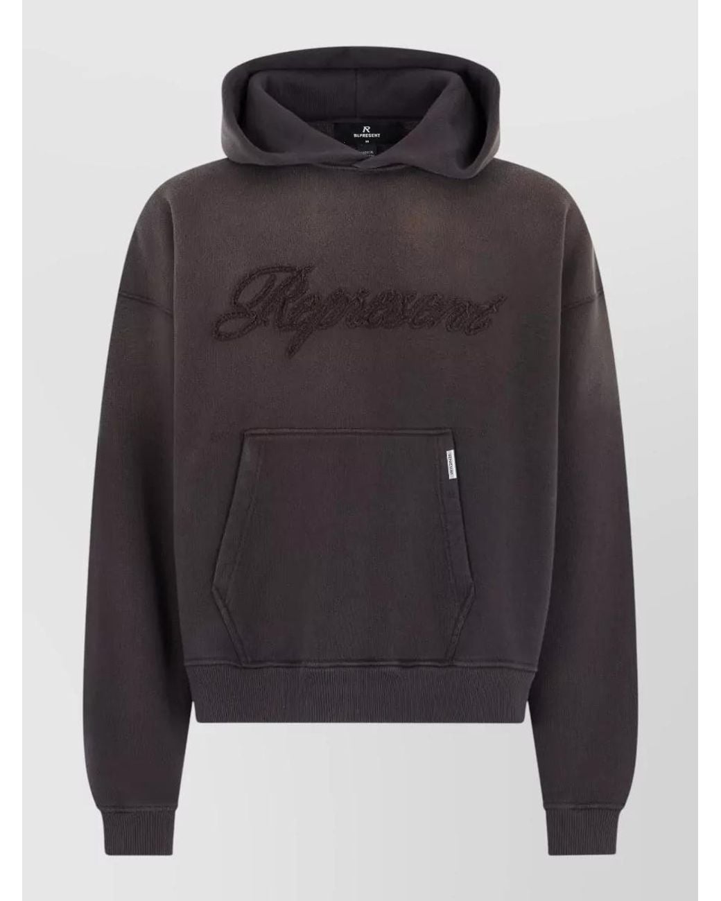 Represent Black Cotton Oversized Hoodie for men