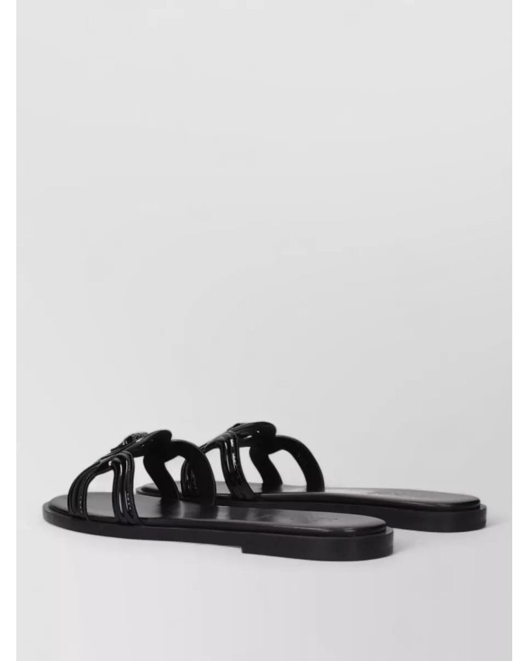 Versace Black Leather Sandals