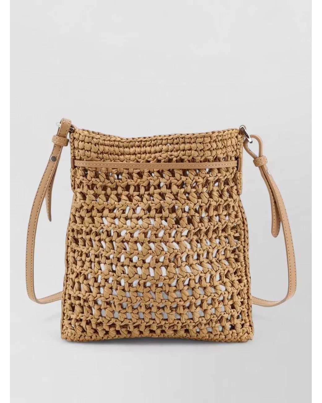 Tod's Natural Bucket Raffia Crochet Cross-Body Bag