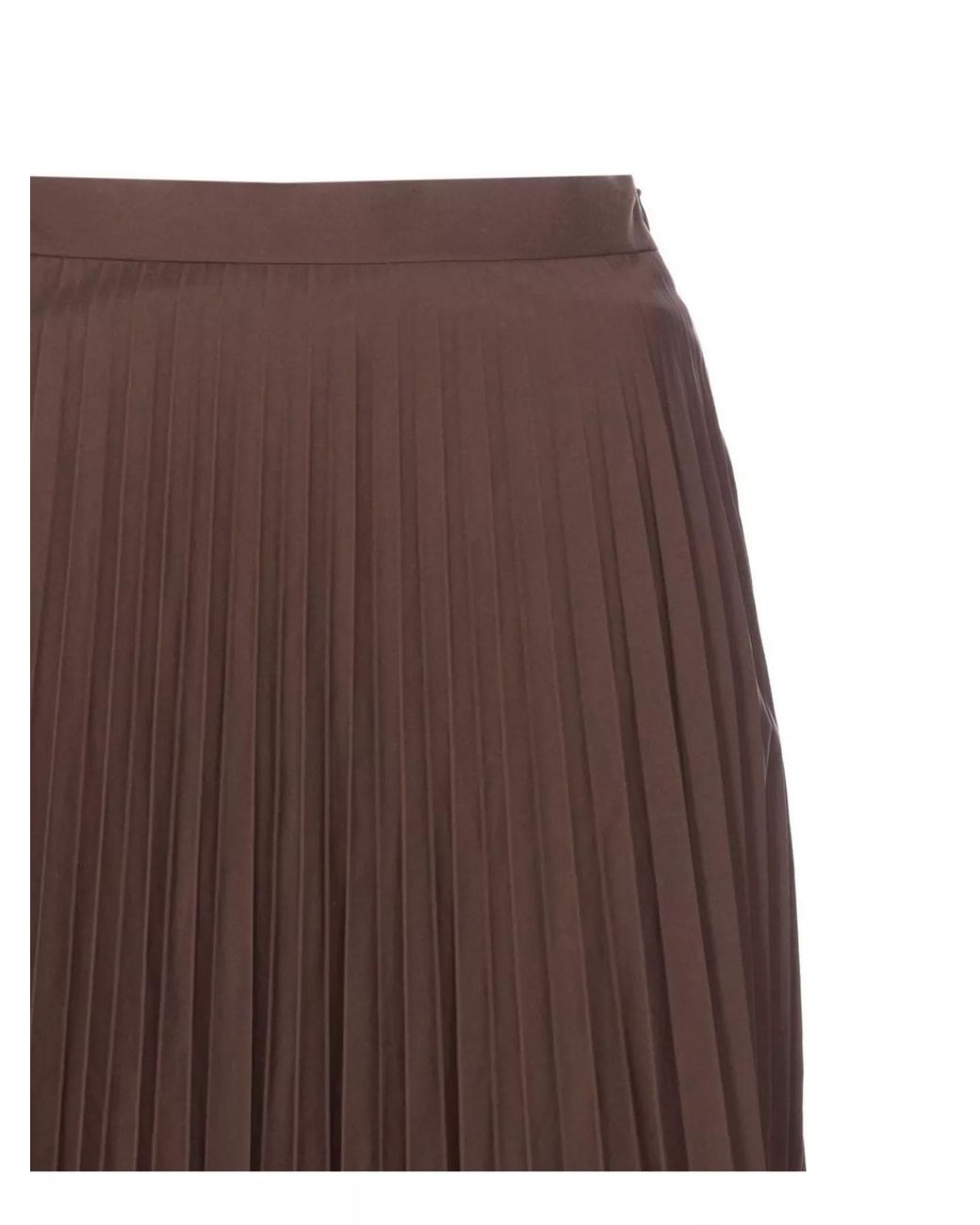 MM6 by Maison Margiela Brown Midi Pleated Skirt High Waist Design