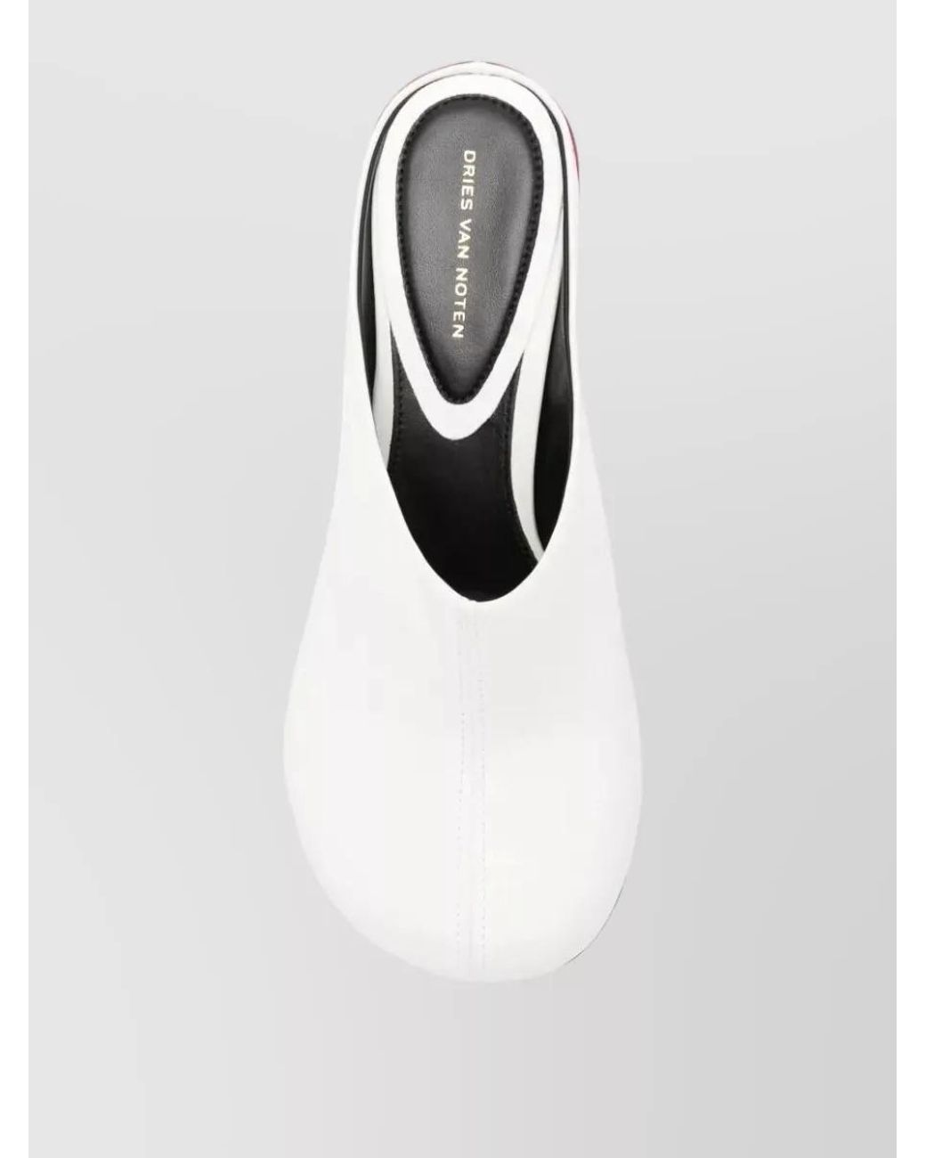 Dries Van Noten White Leather Mules