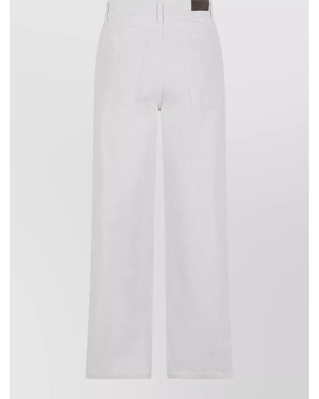 Lemaire White Cotton High-Rise Wide-Leg Jeans