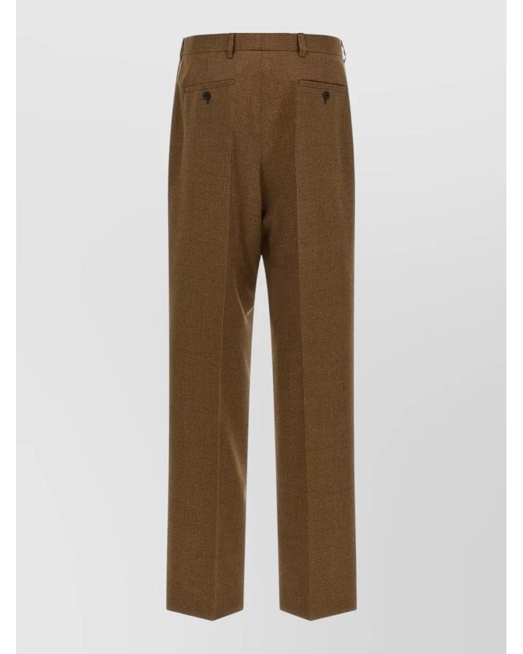 Prada Brown High-Rise Wide-Leg Wool Tailored Trousers