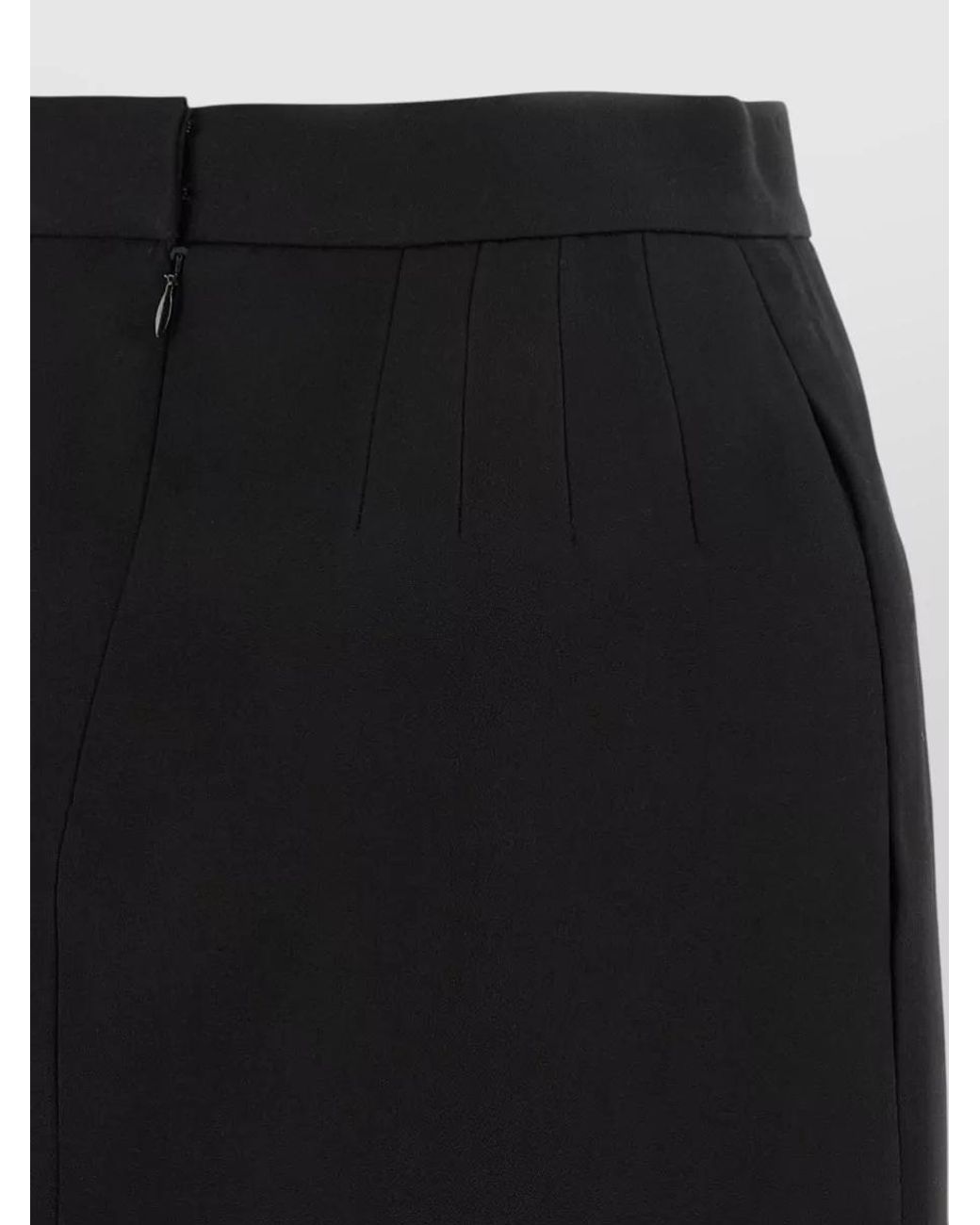 Versace Black Virgin Wool High-Rise Cutout Mini Skirt