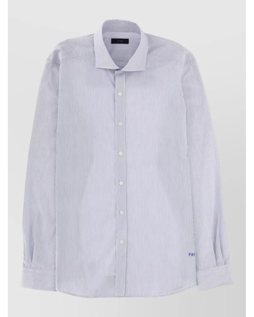Fay White Striped Cotton Regular-Fit Shirt for men