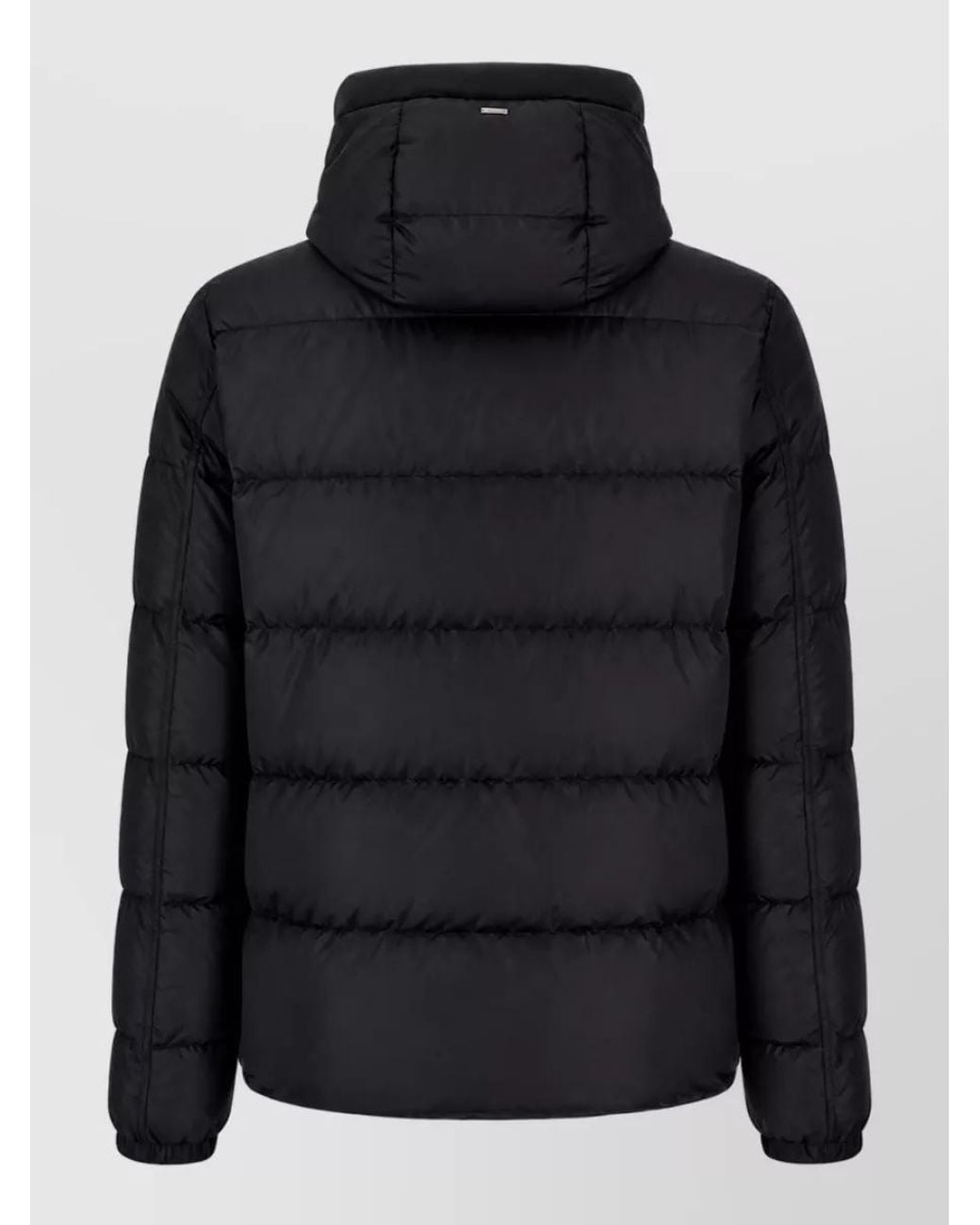 Herno Black Quilted Hooded Puffer Jacket for men