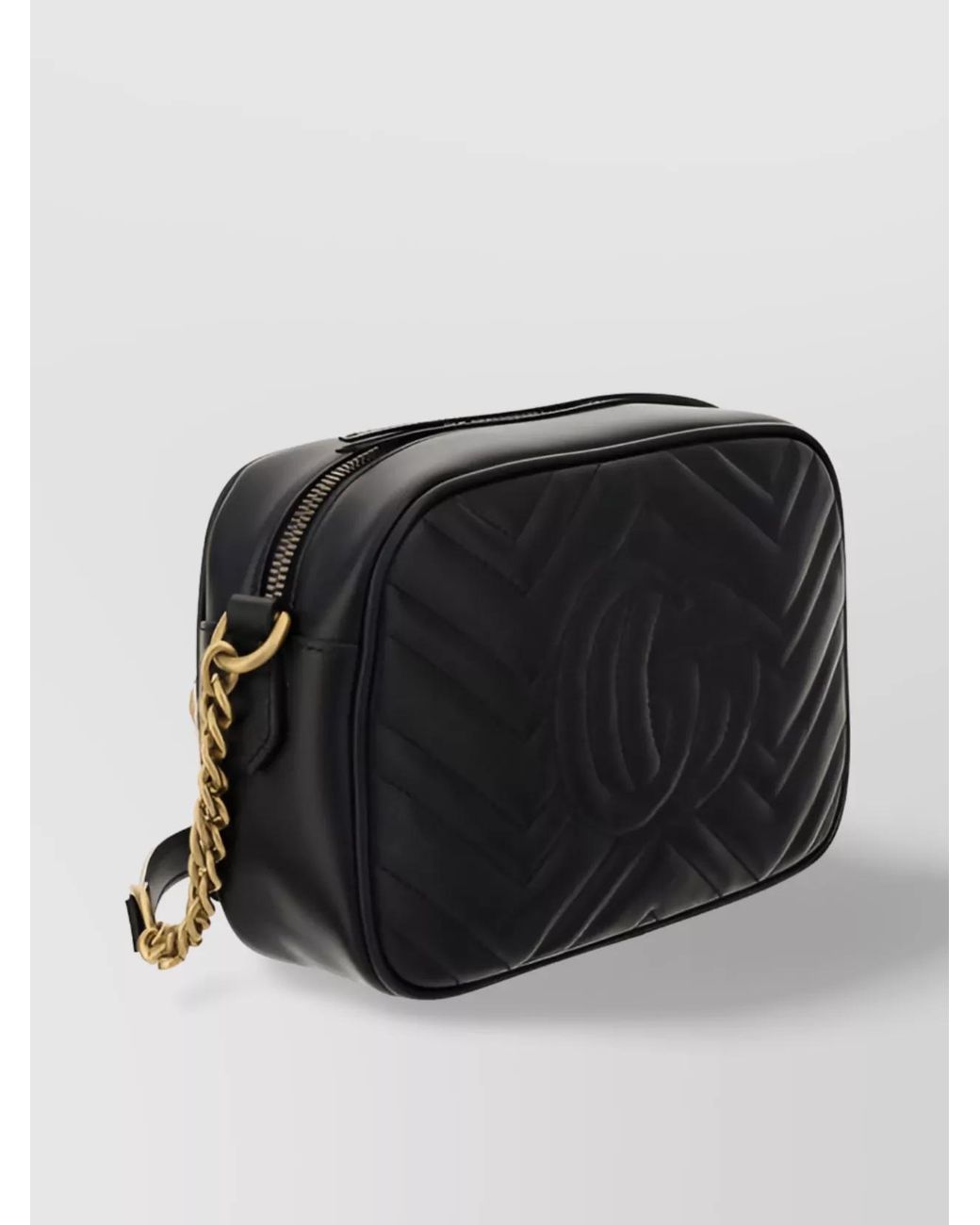 Gucci Black Gg Marmont Small Leather Shoulder Bag