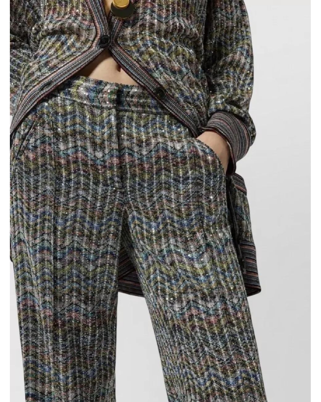 Missoni Gray Straight-Leg Trousers