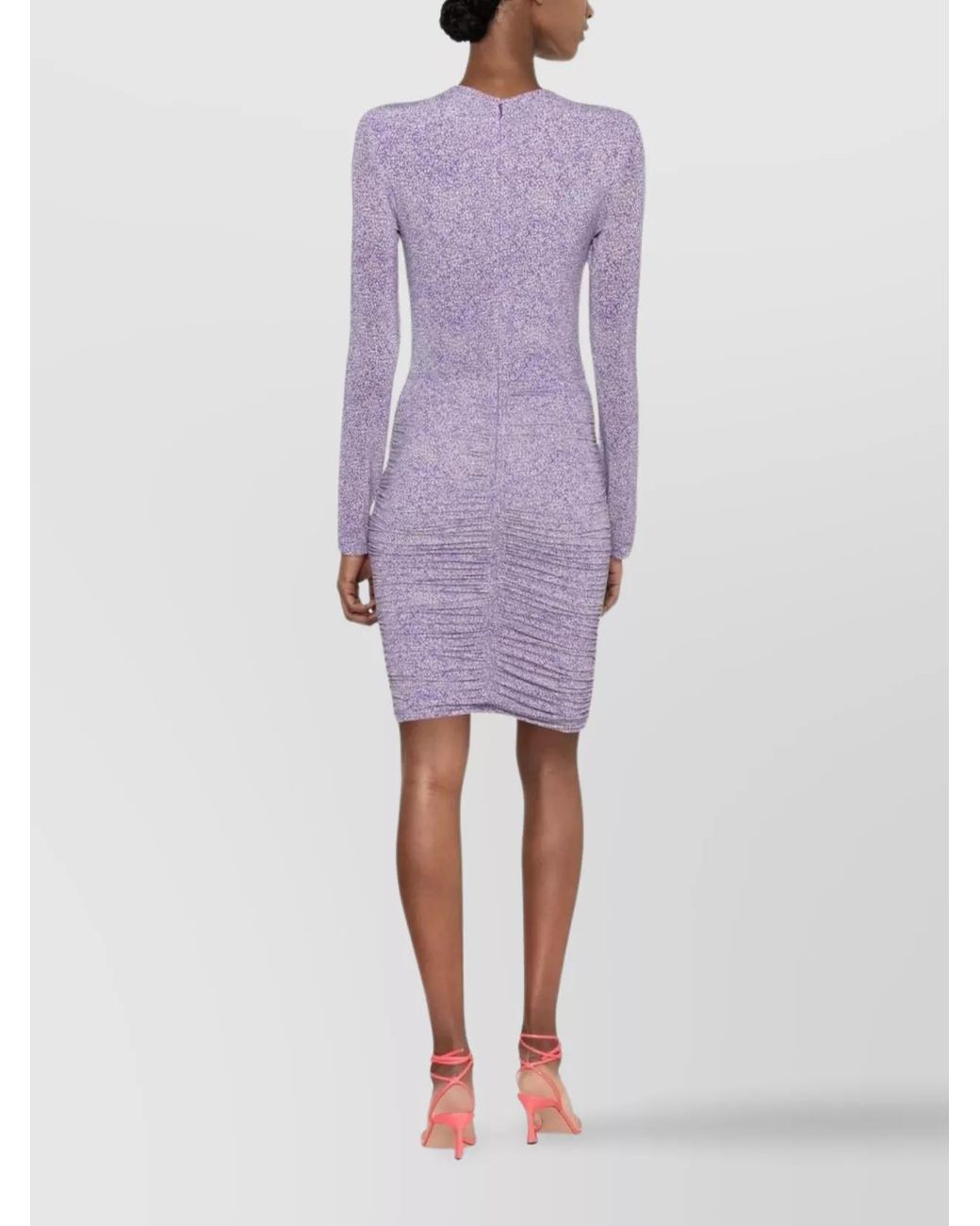 Isabel Marant Purple Cutout Gathered Long-Sleeve Mini Dress