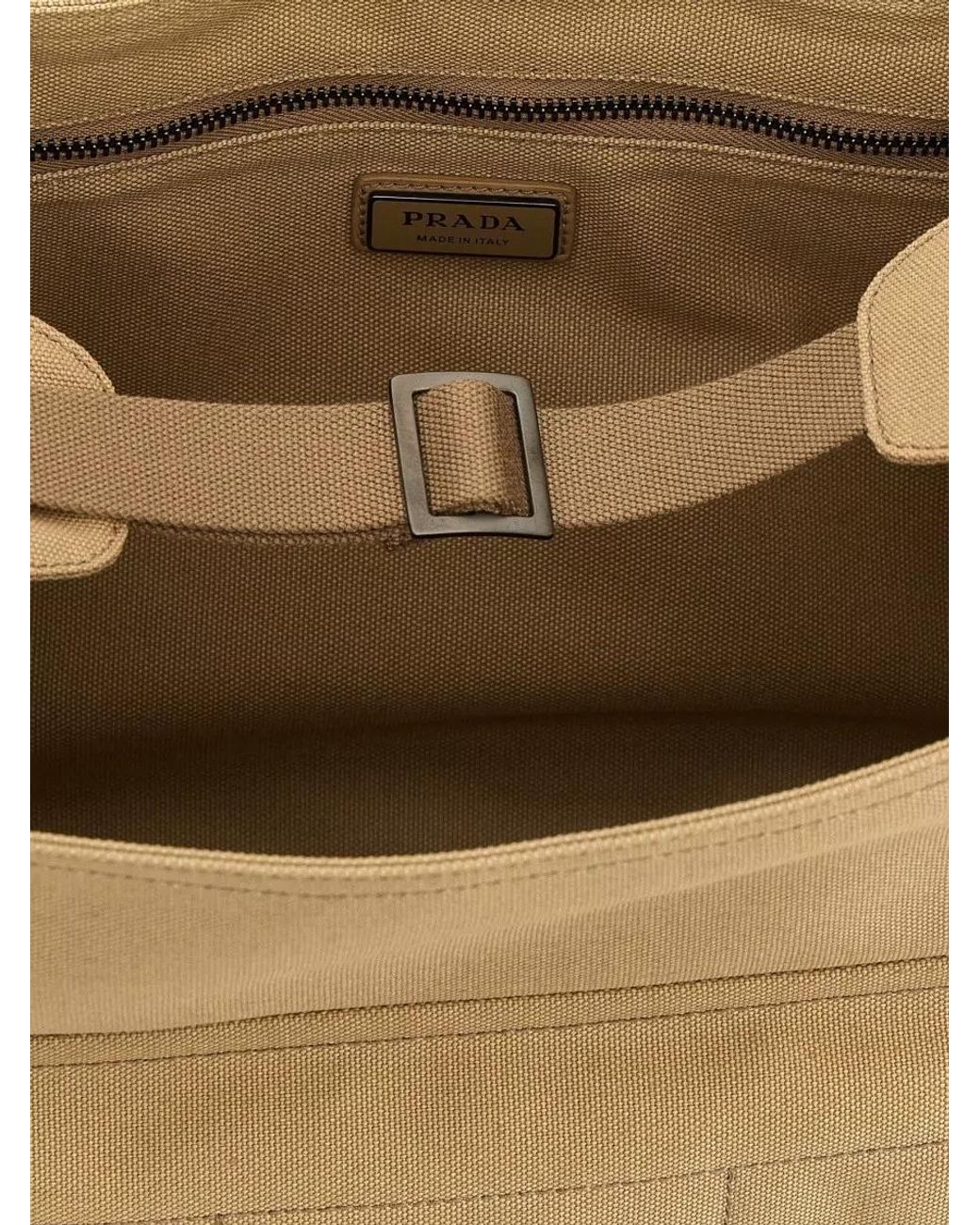 Prada Natural Canvas Shoulder Bag for men