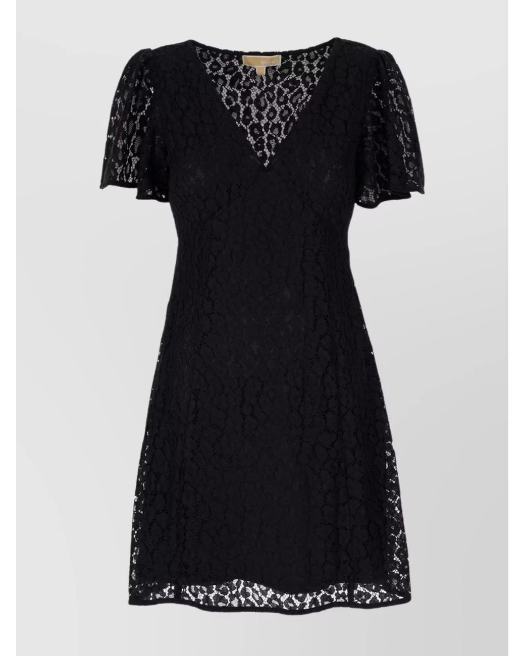 Michael Kors Black Lace Flared Hem Mini Dress