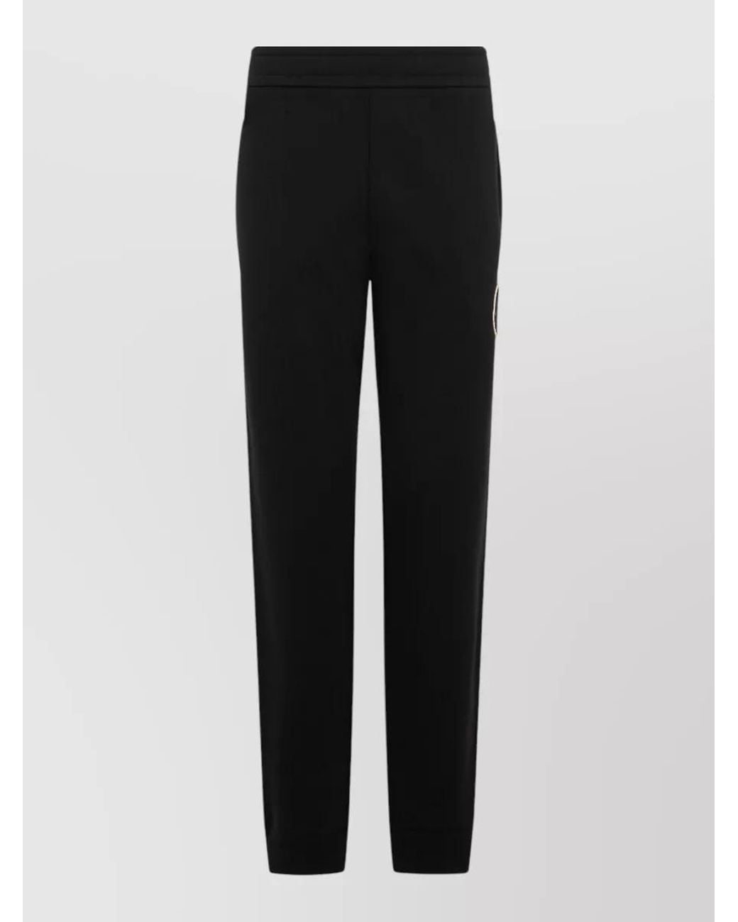 Moncler Black Cotton Tapered Track Pants for men