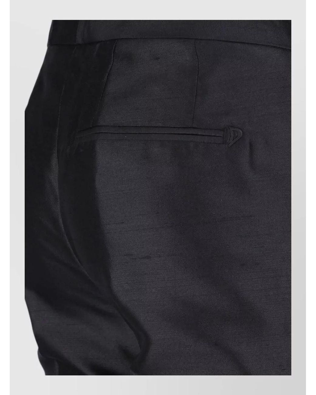 Dondup Black Silk Straight-Leg Suit Trousers