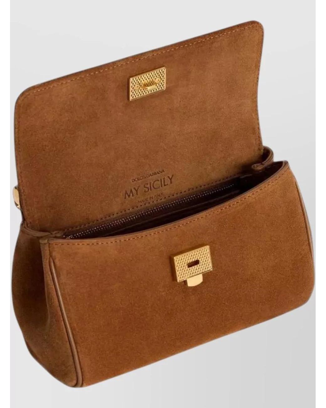 Dolce & Gabbana Brown My Sicily Leather Shoulder Bag