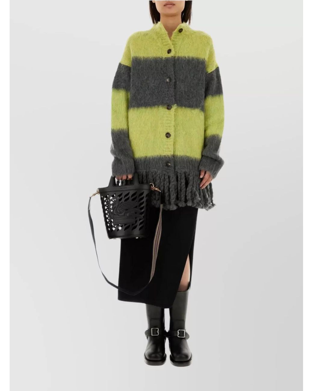 Etro Black Leather Bucket Bag