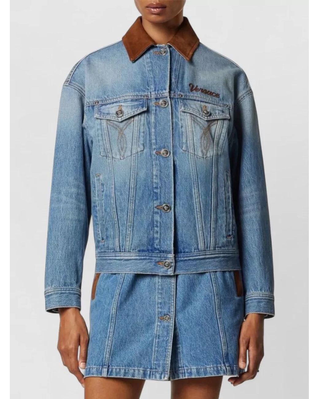 Versace Blue Denim Trucker Jacket