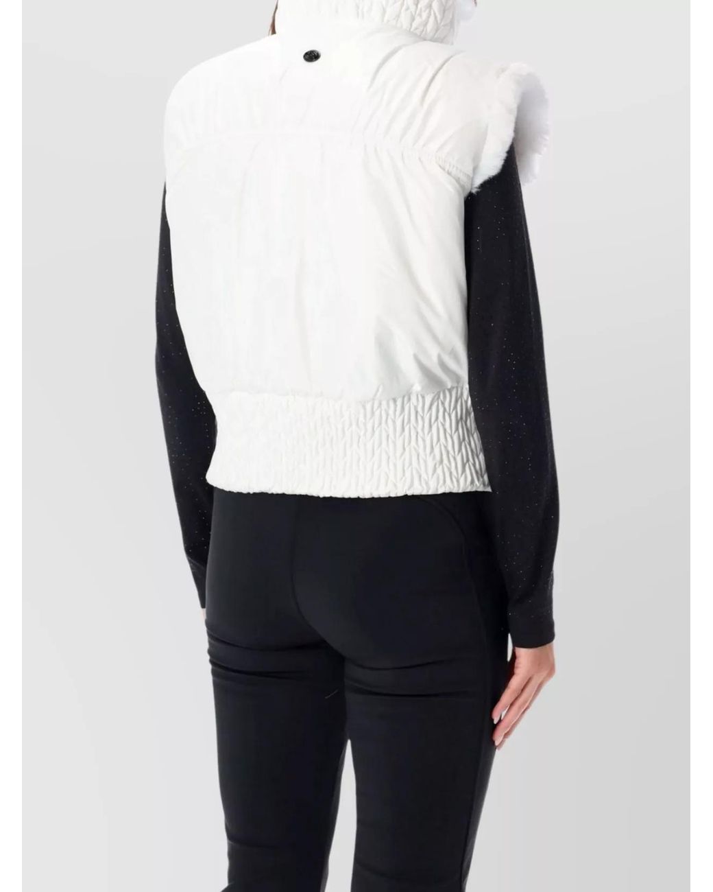 Goldbergh White Reversible Quilted Faux Fur Vest