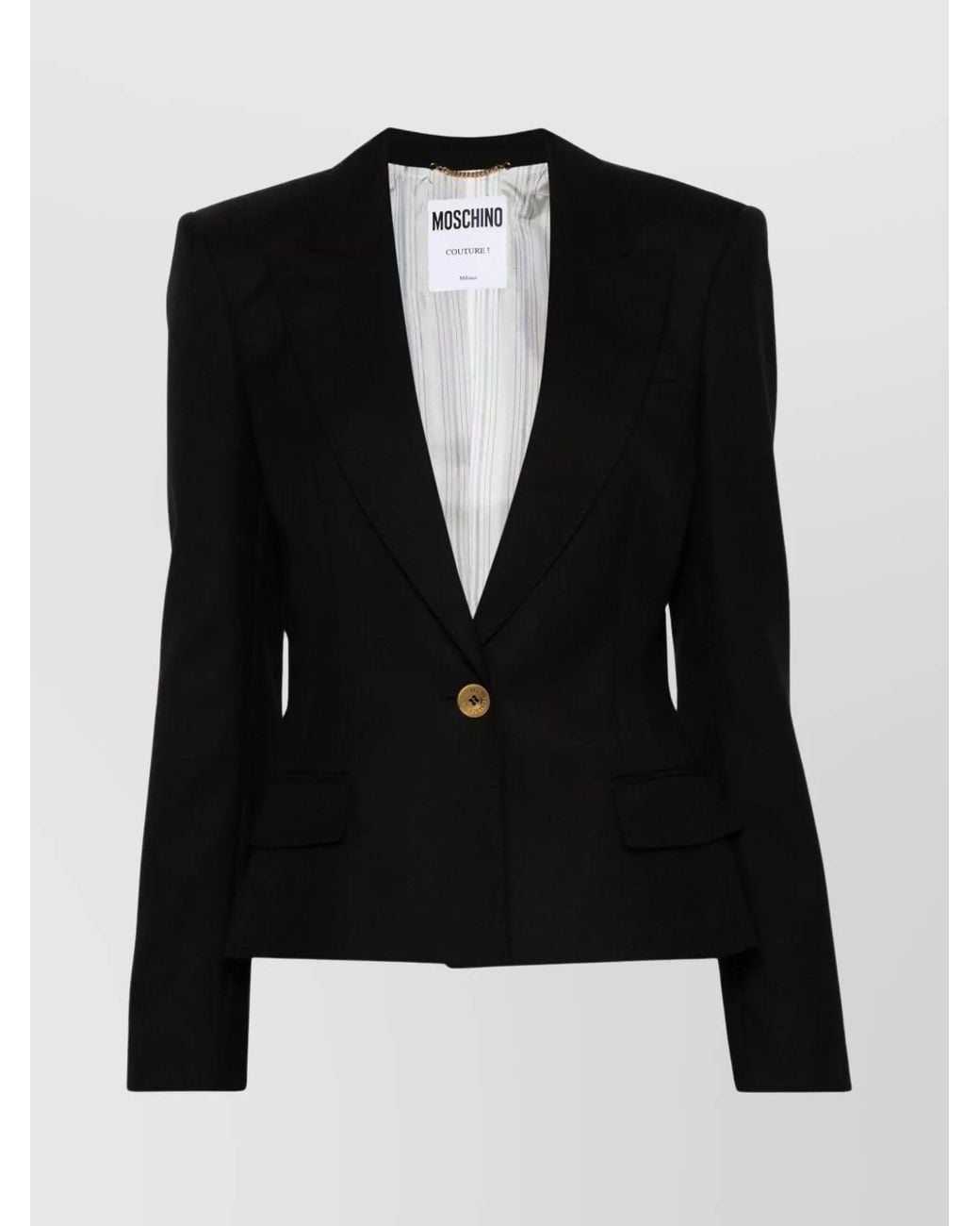 Moschino Black Wool Single-Breasted Blazer