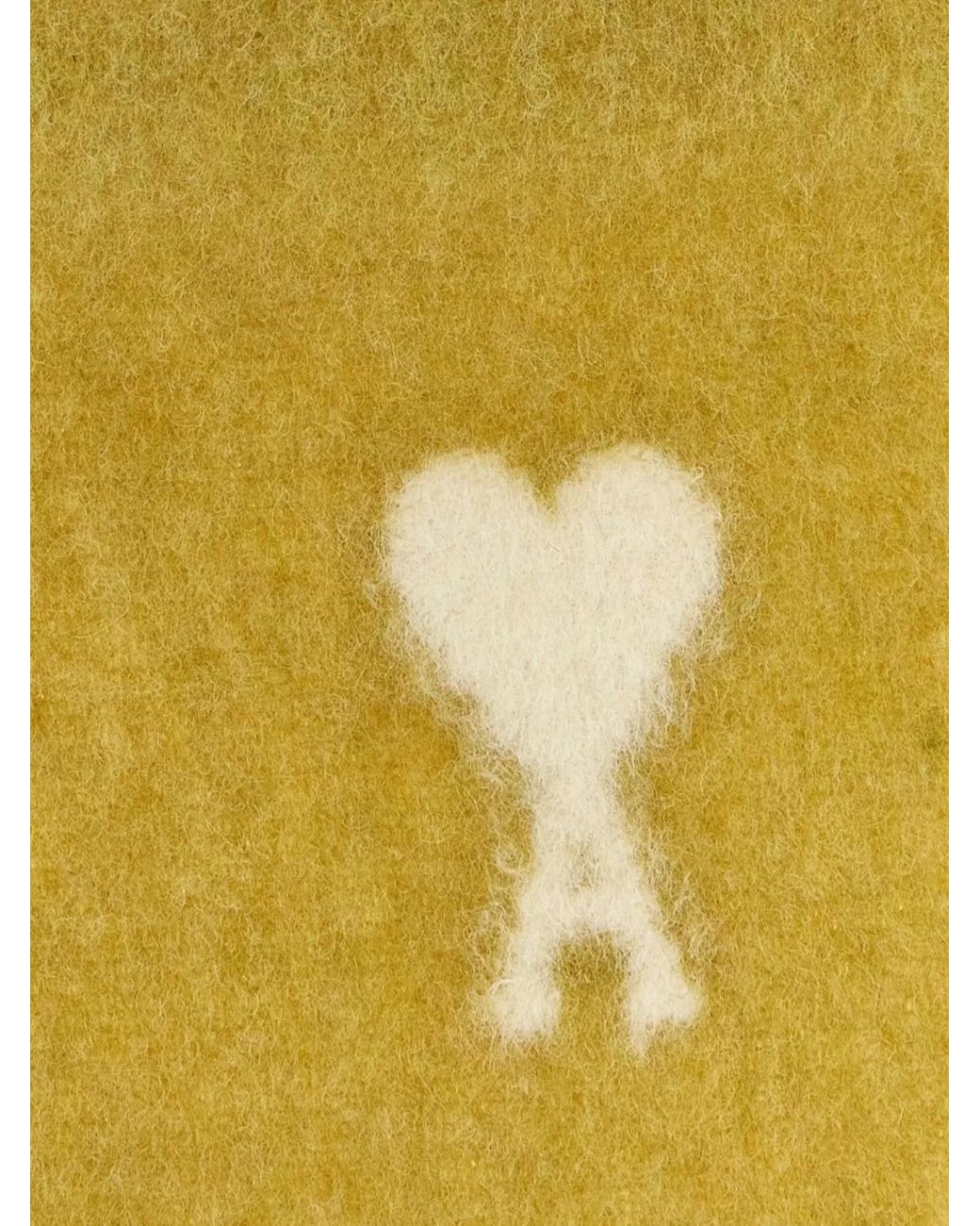 AMI Yellow Alpaca-Blend Fringed Scarf for men