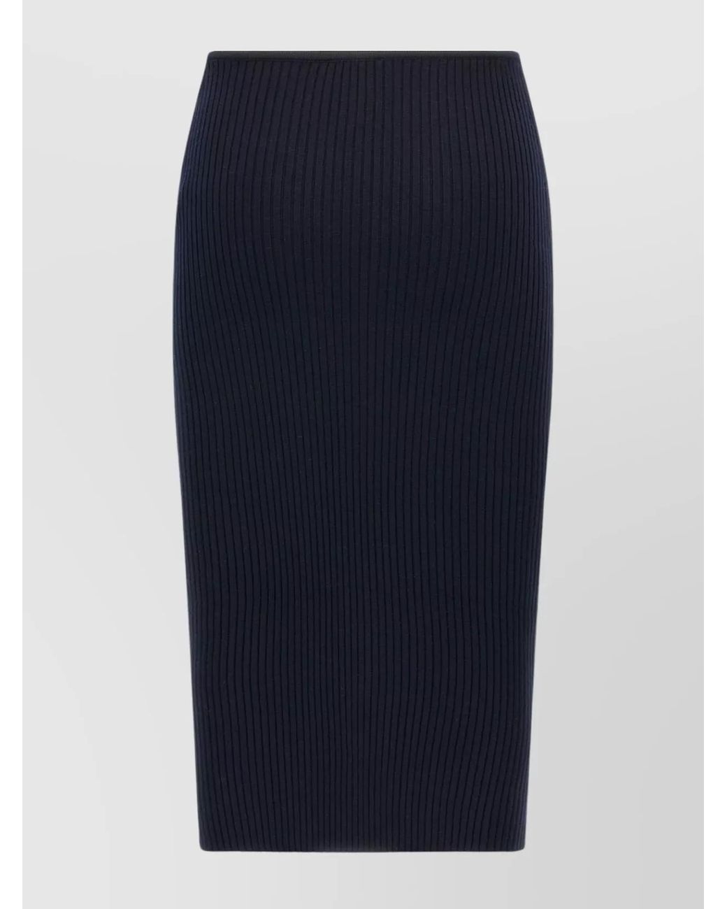 Courreges Blue Ribbed Pencil Skirt