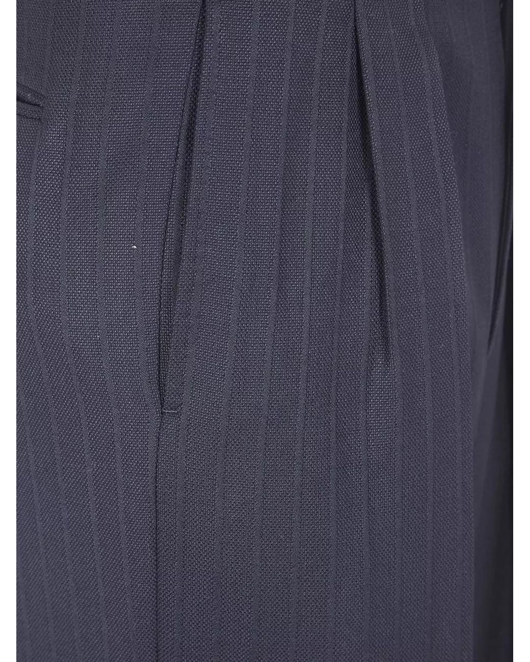 Tom Ford Blue Pleated Tailored Trousers for men