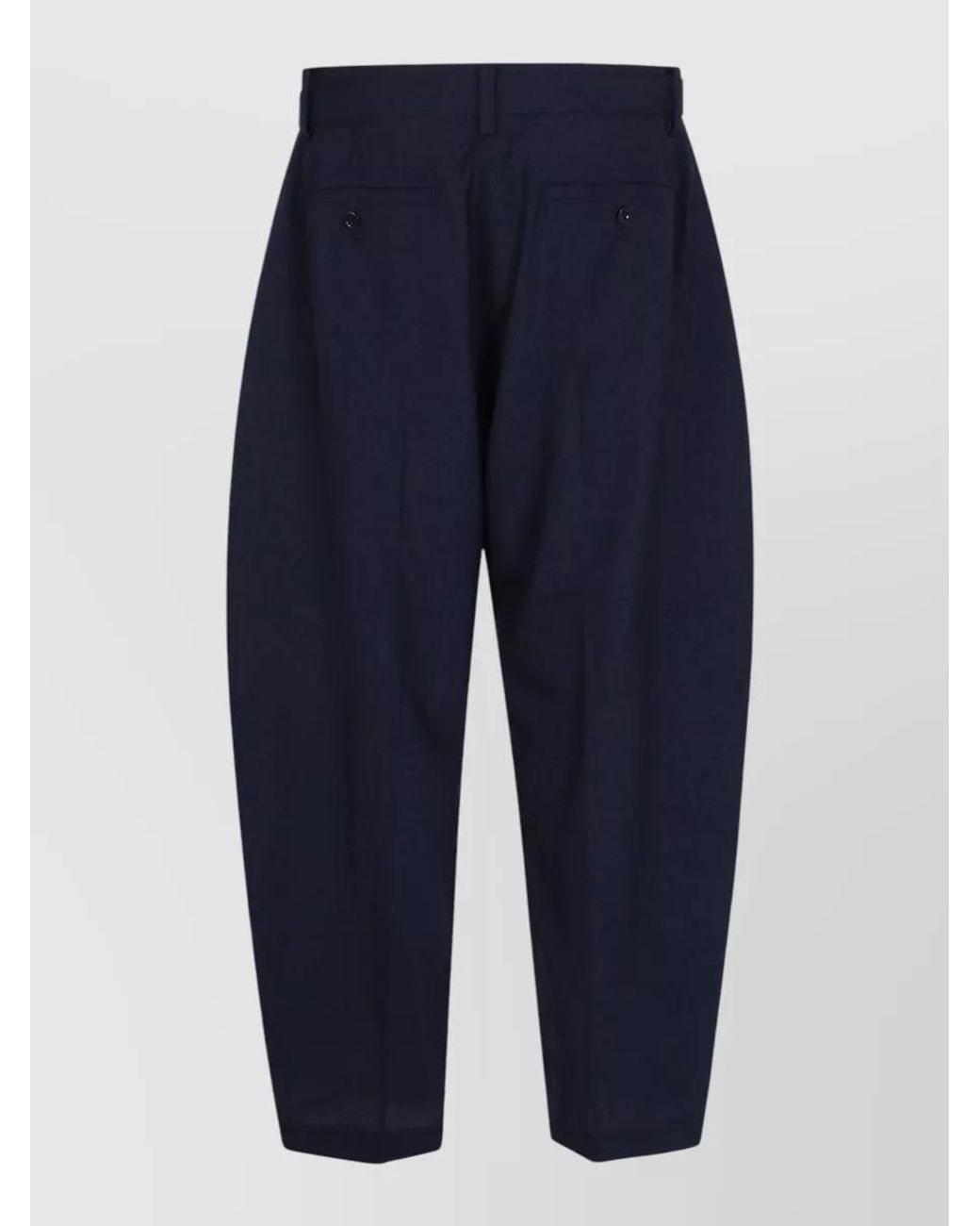 Sacai Blue Wool Wide-Leg Relaxed-Fit Tailored Trousers for men