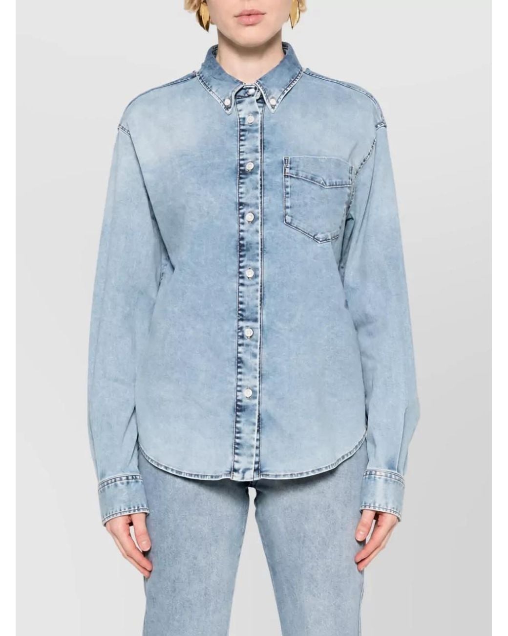 Jacob Cohen Blue Cutout Denim Shirt