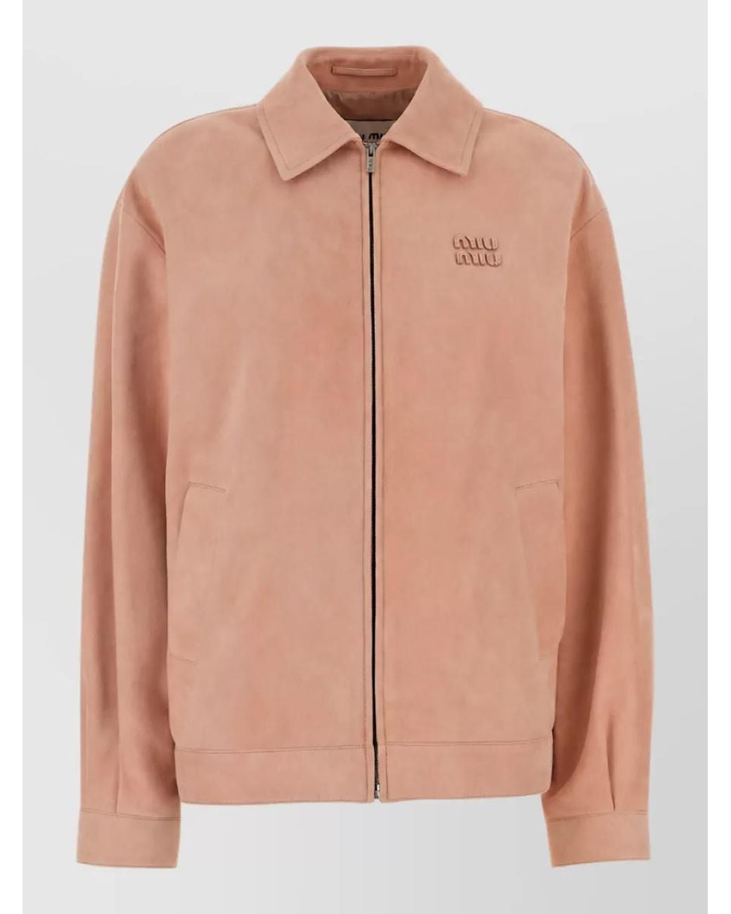 Miu Miu Pink Leather Single Breasted Coat