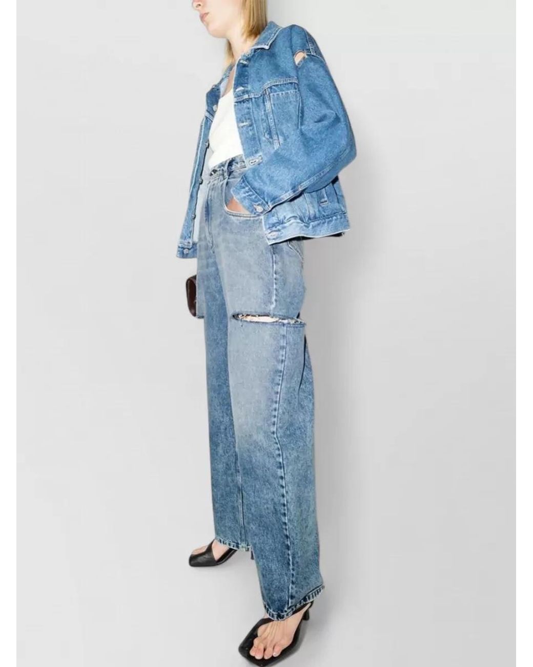 Maison Margiela Blue Denim High-Rise Straight-Leg Trousers
