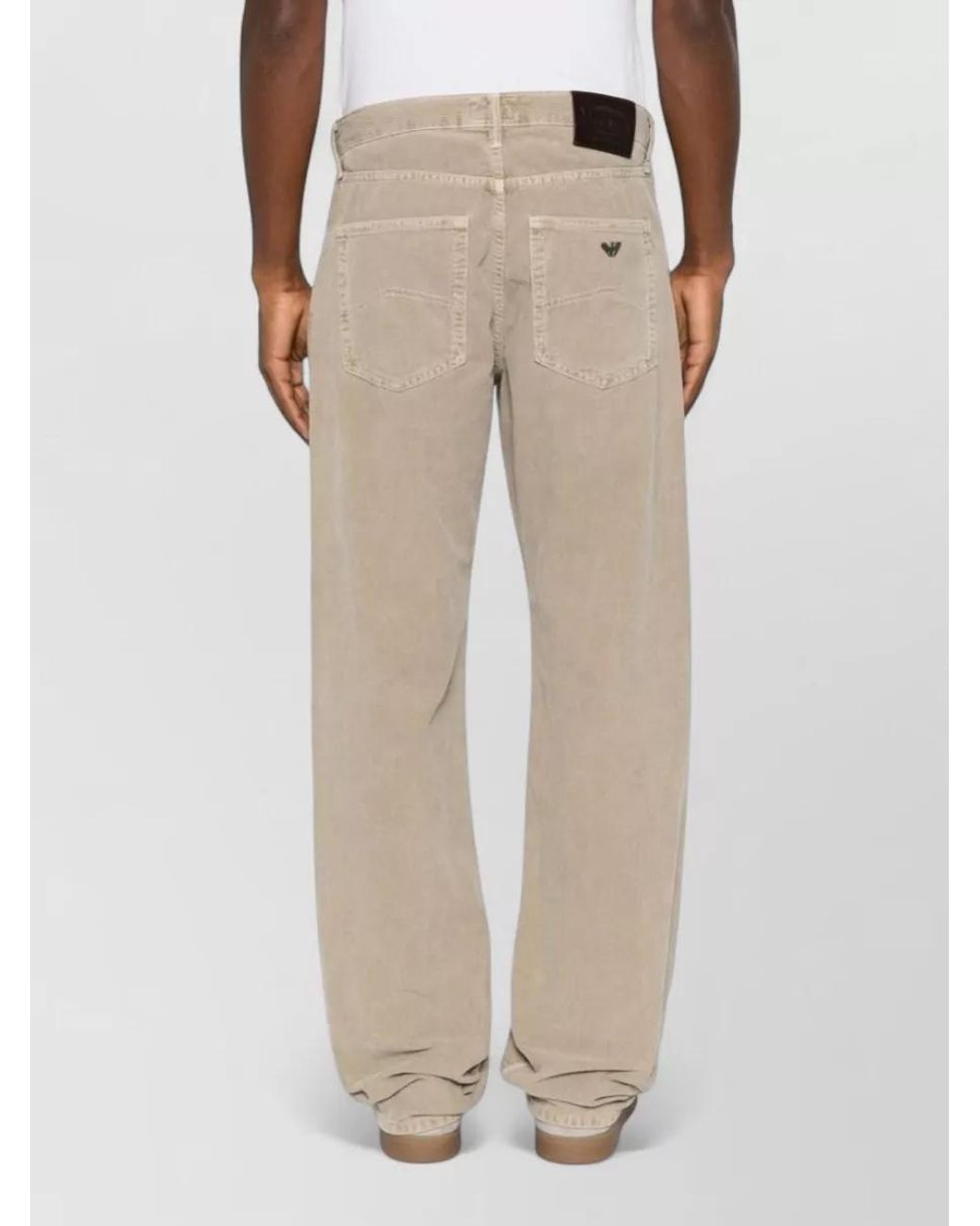 Emporio Armani Natural Corduroy Wide Leg Jeans for men