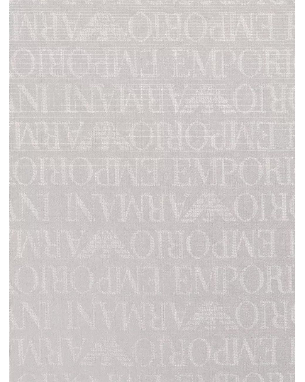 Emporio Armani Gray Logo-Print Scarf for men