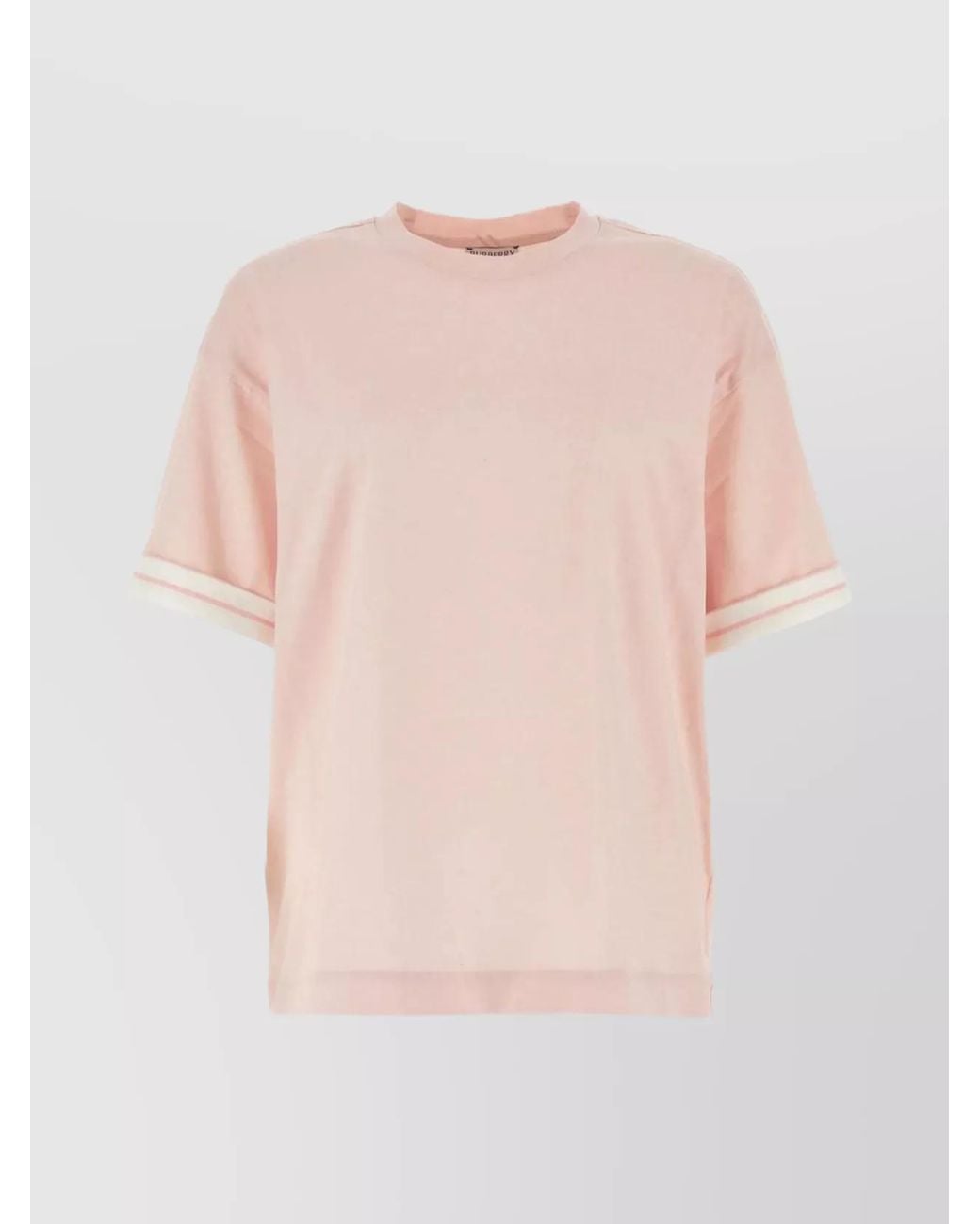 Burberry Pink Cotton Oversized Ribbed Crew-Neck T-Shirt